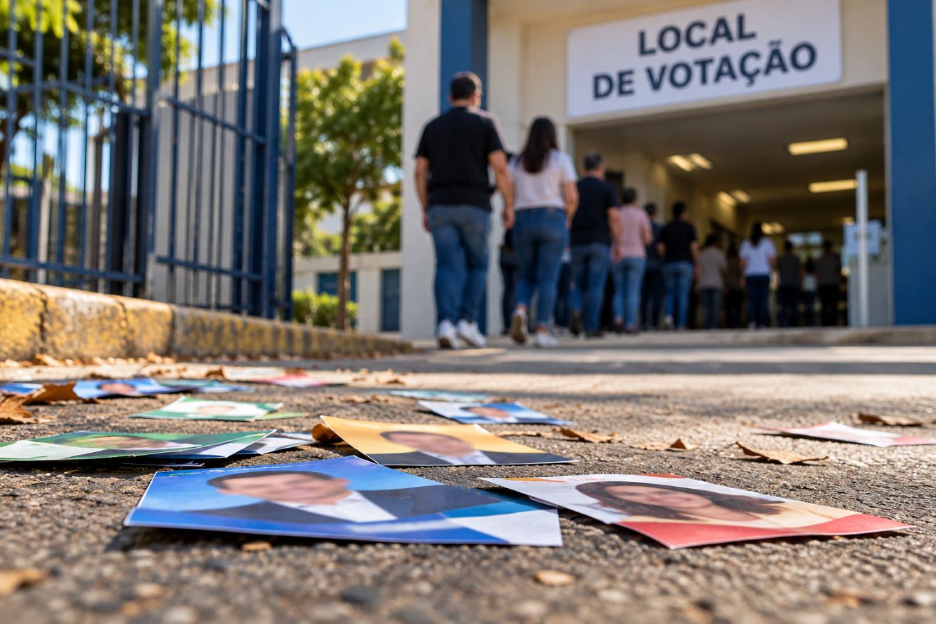 Urna eletrônica em seção de votação durante o dia de eleições em Toledo