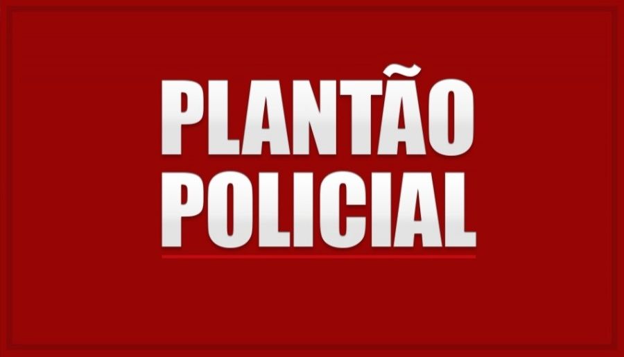 Fachada de estabelecimento comercial e viatura policial em operação de segurança